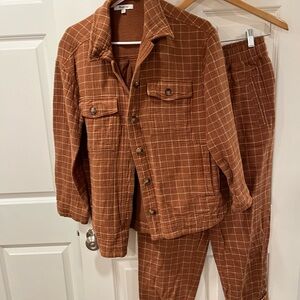 Madewell Rust Textured matching set